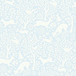Anahi Light Blue Forest Fauna Wallpaper