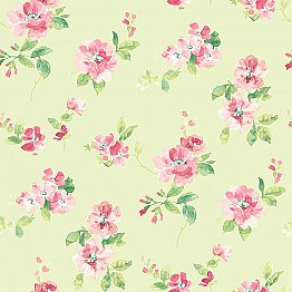 Captiva Mint Floral Toss Wallpaper