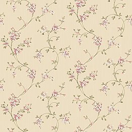 Laurel Neutral Floral Trail Wallpaper Wallpaper