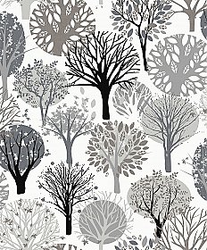 Trees Black Woodland Wallpaper