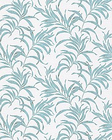 Valentina Blue Leaf Wallpaper