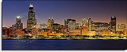 Chicago Skyline One-piece Peel & Stick Canvas Wall Mural