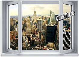 Big City Window 1-Piece Peel and Stick Mural