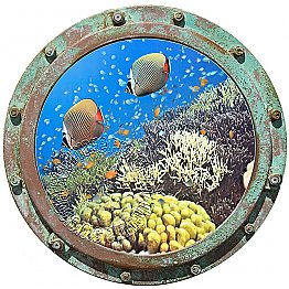 Undersea Porthole #1 Peel & Stick Canvas Wall Mural