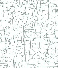 Cubist Cityscape Peel and Stick Wallpaper