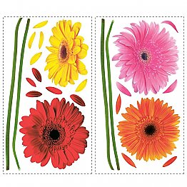 SMALL GERBER DAISIES PEEL & STICK WALL DECALS