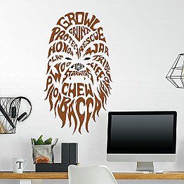 STAR WARS TYPOGRAPHIC CHEWBACCA PEEL AND STICK GIANT WALL DECALS