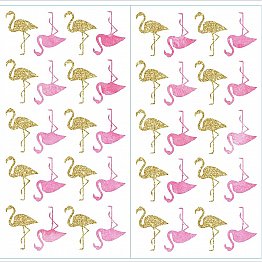 FLAMINGO PEEL AND STICK WALL DECALS WITH GLITTER