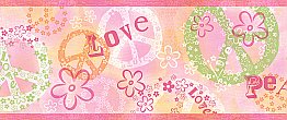 Janis Pink Peace Love Toss Border