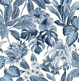 Josefa Blue Tropical Wallpaper