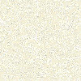 Grazia Beige Floral Silhouette Wallpaper