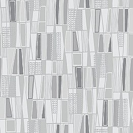 Taavi Grey Retro Geometric Wallpaper