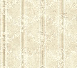 Classic Stripe W/Damask Trellis Wallpaper