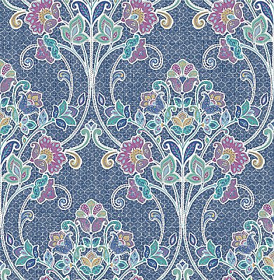 Willow Indigo Nouveau Floral Wallpaper