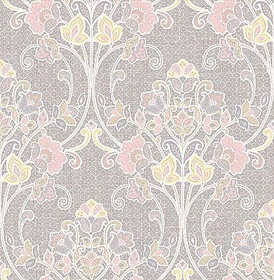 Willow Pink Nouveau Floral Wallpaper