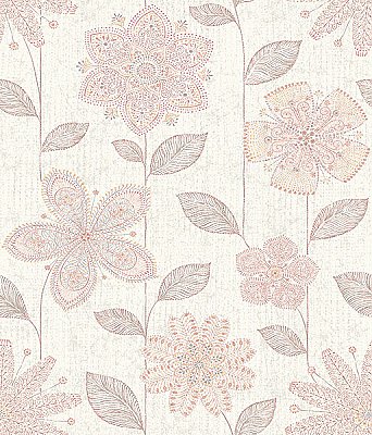 Maisie Pink Batik Flower Wallpaper