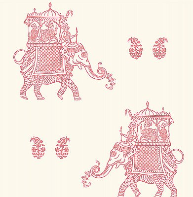 Ophelia Pink Elephant Wallpaper