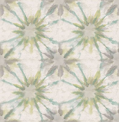 Iris Turquoise Shibori Wallpaper