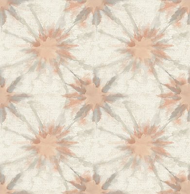 Iris Coral Shibori Wallpaper