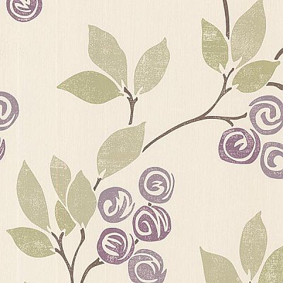 Geisha Violet Floral Trail Wallpaper