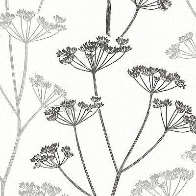 Albury Black Brasilia Flower Wallpaper