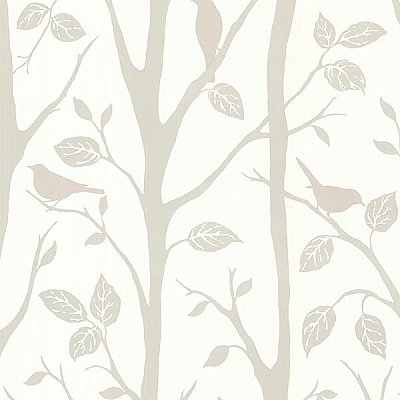 Corwin Grey Bird Branches Wallpaper