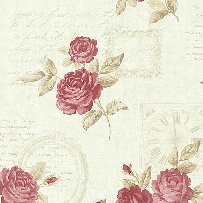Venetia Mint Vintage Rose Toss Wallpaper