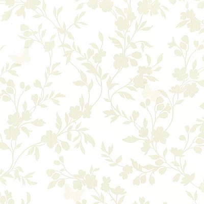 Layla Light Green Floral Trail Silhouette Wallpaper
