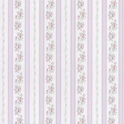 Merle Lavender Floral Stripe Wallpaper