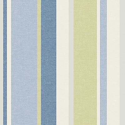 Raya Blue Linen Stripe Wallpaper