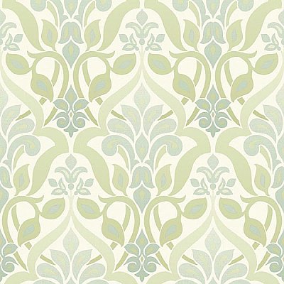 Fusion Green Ombre Damask Wallpaper