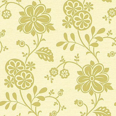 Amelie Green Modern Floral Trail Wallpaper
