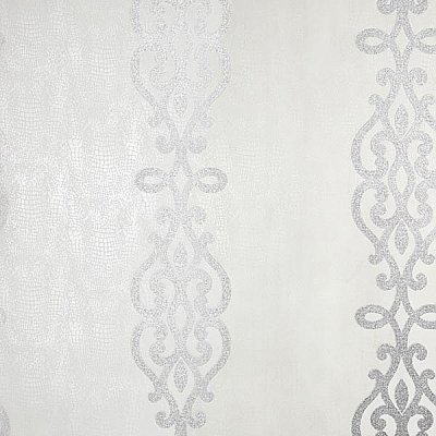 Anaconda Silver Glitter Stripe Wallpaper