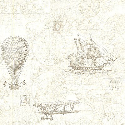 Explorer Khaki Antique Map Wallpaper