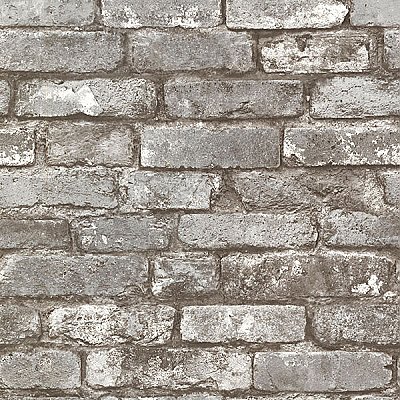 Brickwork Pewter Exposed Brick Wallpaper