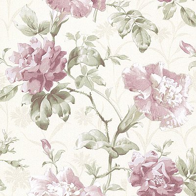 Juliana Mauve Vintage Floral Wallpaper