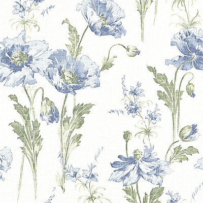 Joliet Blue Floral Wallpaper