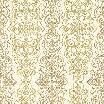 Mexuar Gold Filigree Stripe Wallpaper