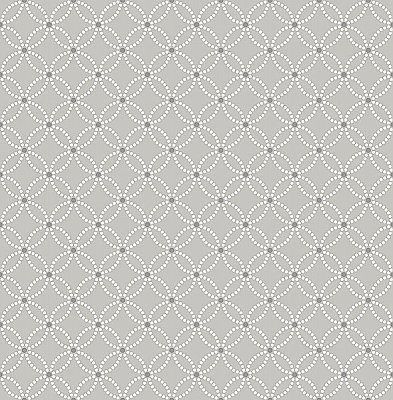 Kinetic Grey Geometric Floral Wallpaper