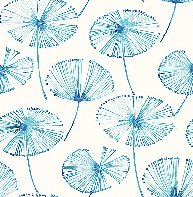 Paradise Blue Fronds Wallpaper