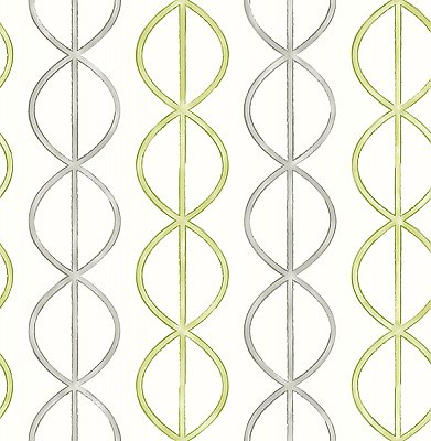 Banning Stripe Green Geometric Wallpaper