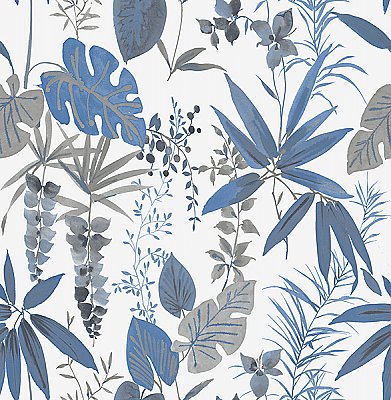Descano Flower Blue Botanical Wallpaper
