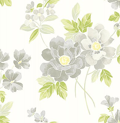 Claressa Grey Floral Wallpaper