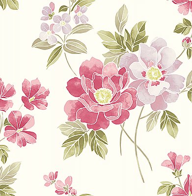 Claressa Pink Floral Wallpaper