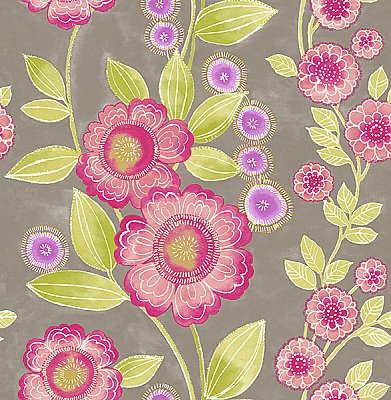Bloom Pink Floral Wallpaper