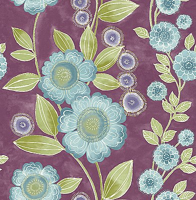 Bloom Plum Floral Wallpaper