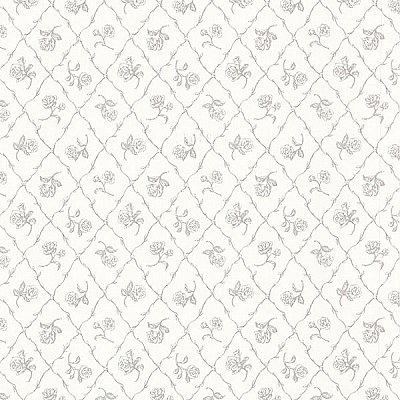 Marianne Grey Rose Trellis Wallpaper