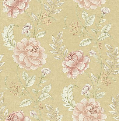 Summer Palace Butter Floral Trail Wallpaper