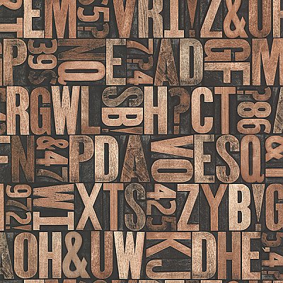 Great Scott Copper Alphabet Wallpaper