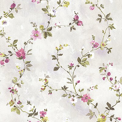 Sarafina Magenta Floral Scroll Wallpaper